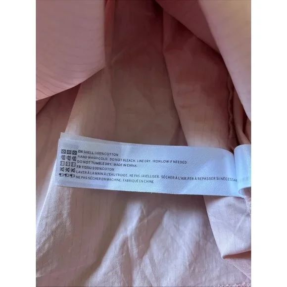 en saison Pink Pin Stripe Seersucker Dress Size Large Sundress - Picture 7 of 7